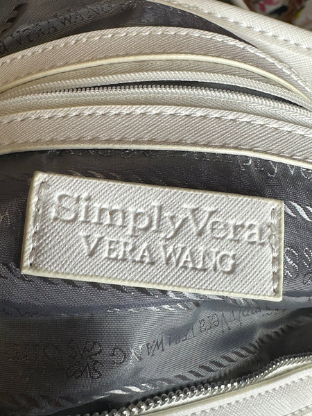 Vintage Consignment Vera Wang White Hobo Shoulder Bag